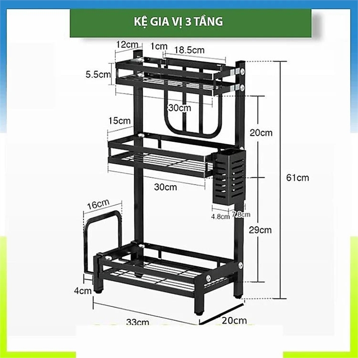 .Kệ Gia Vị Kệ Đựng Gia Vị Cho Nhà Bếp Siêu Tiện Dụng 3