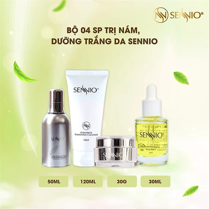 Bộ Mỹ Phẩm Làm Mờ Nám, Dưỡng Trắng Da Sennio 4 Sản Phẩm -SNO 819 1